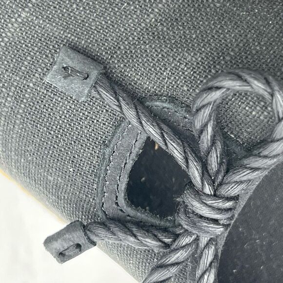 UGG Women's Syleste Canvas Bow Tie Slip On Espadrille Flats Black Size 9.5 - Picture 11 of 13